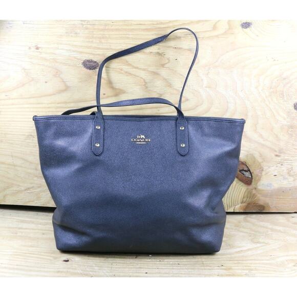 Coach Handbags Womens Gray Leather Crossgrain Large Tote F11926 - Picture 1 of 12